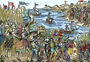 Medieval Collection: Crusaders sailing for the Holy Land