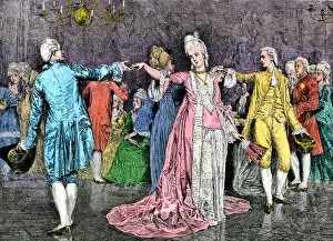 Women Gallery: Dancing the minuet, 1700s