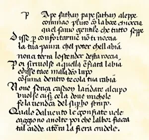 Poem Gallery: Dante fragment, 14th century