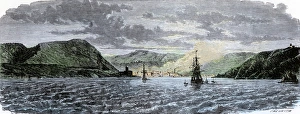 Britain Prints: Dartmouth, England, from the sea