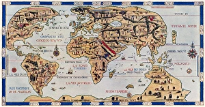 Africa Prints: Dauphin Map by Pierre Desceliers made for Prince Henry (who became Henri II)