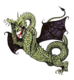 Demonic horned dragon of Hell