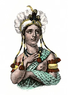 Mexican Prints: Dona Marina, La Malinche, native interpreter for Hernando Cortes in the Spanish conquest of Aztec Mexico