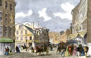 Crowded Gallery: Downton Boston shops, 1850s