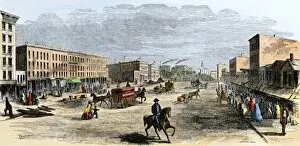 Pedestrian Gallery: Downtown Chicago, 1850s