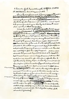 Manuscript Prints: Draft of the Declaration of Independence in Jeffersons handwriting