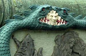 Belgian Prints: Dragons and other decorations on a medieval Belgian cannon