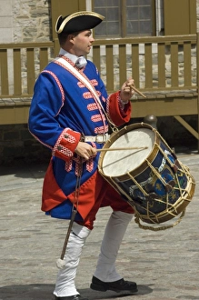 Historic District Gallery: Drummer reenactor in olc Quebec