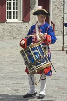 French Canadians Gallery: Drummer reenactor in old Quebec