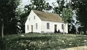 Battle Of Antietam Gallery: Dunker Church on the Antietam battlefield, 1800s