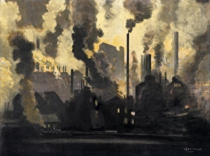 Company Prints: Duquesne steel factories at night
