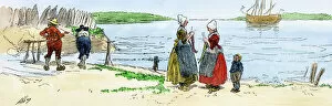 Woman Collection: Dutch colonists in early New Amsterdam