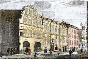 World Places:historical View Prints: Dutch East India Company warehouses in Amsterdam