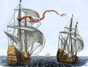 Dutch Collection: Dutch galleons, 1600s