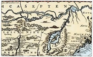French Canada Collection: Dutch map of eastern North America, 1670