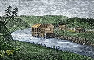 Northwest Territory Gallery: Early gristmill in Ohio Territory, 1789