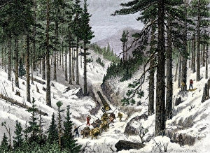 Winter Prints: Early logging in the White Mountains of Maine or New Hampshire