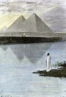 Ancient Egyptian Gallery: Egyptian pyramids along the Nile