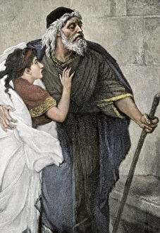 Elderly father using a cane