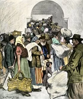 Immigration Gallery: Ellis Island, port of entry for European immigrants, 1903