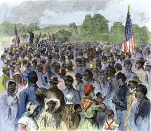 Louisiana Prints: Emancipation Proclamation explained to former slaves in Louisiana