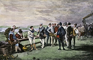 Admiral Gallery: English awaiting the Spanish Armadas approach, 1588