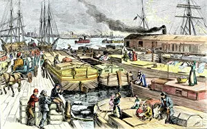 Sea Port Gallery: Erie Canal boats wintering in New York harbor