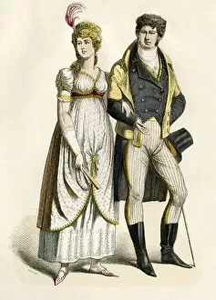 Style Gallery: European couple dressed in the Empire style