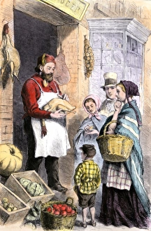 Thanks Giving Prints: Family shopping for their Thanksgiving turkey