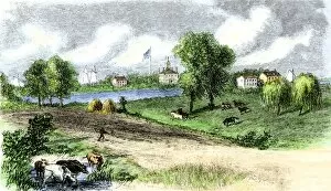 Delaware River Gallery: Farm near Tinicum, Delaware, 1800s