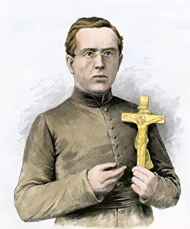 Roman Catholic Prints: Father Damien, missionary to the leper colony in Hawaii