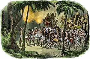 British Empire Collection: Feast of the Thugs in India, 1800s