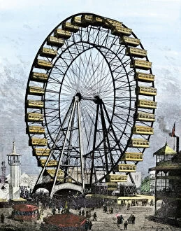 Images Dated 8th December 2011: First Ferris wheel, Chicago Worlds Fair, 1893