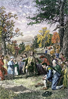 Images Dated 8th December 2011: First settlers of Hartford, Connecticut, 1636