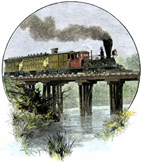 Railroad Train Gallery: First train on the Camden & Amboy Railroad