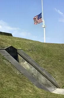 Fort Moultrie Gallery: Flag over Fort Moultrie, Charleston SC