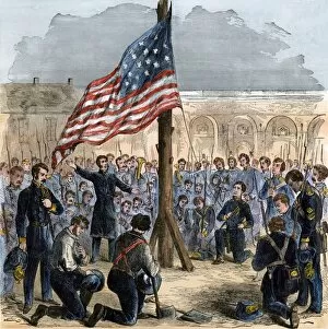 Union Collection: US flag over Fort Sumter before the attack, 1860