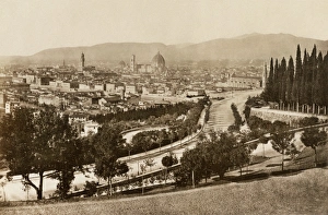 World Places:historical View Prints: Florence, Italy, from San Miniato