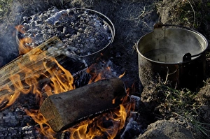 Fire Prints: Food baking at a Continental Army camp reenactment