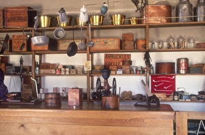 Supplies in the Fort Laramie trading post, Oregon Trail