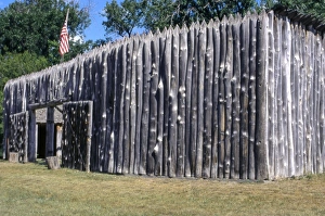 Dakota Prints: Fort Mandan, a reconstructed Lewis and Clark campsite on the Missouri River