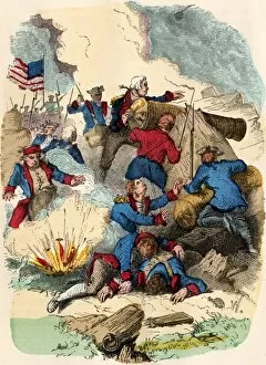 Us Flag Gallery: Fort Mifflin besieged by the British, 1777