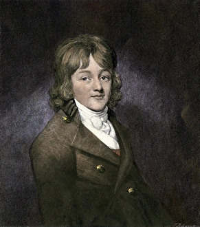 Music And Art Prints: Francis Scott Key. Hand-colored engraving of a 19th-century portrait