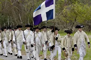Formation Prints: French army reenactors march to the surrender ceremony at Yorktown Battlefield