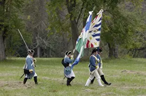 Formation Prints: French army reenactors march to the surrender ceremony at Yorktown Battlefield