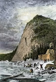 Canadian history Collection: French fort at Quebec as a winter refuge, 1600s
