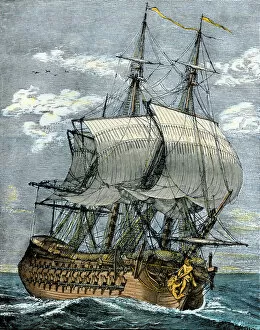 Maritime Gallery: French frigate, 1700s
