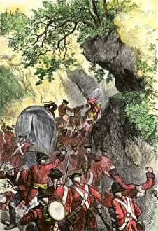 Pittsburgh Gallery: French and Indian ambush of Braddocks army, 1755