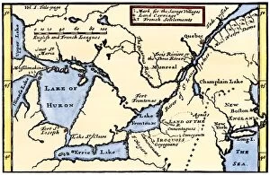 Boston Gallery: French map of the Great Lakes, 1703