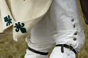 Alliance Prints: Detail of French soldiers uniform at a reenactment on the Yorktown Battlefield
